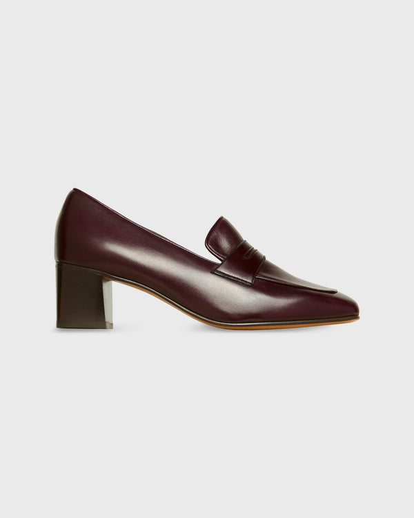 sid mashburn Loafer Heel in Mahogany Leather