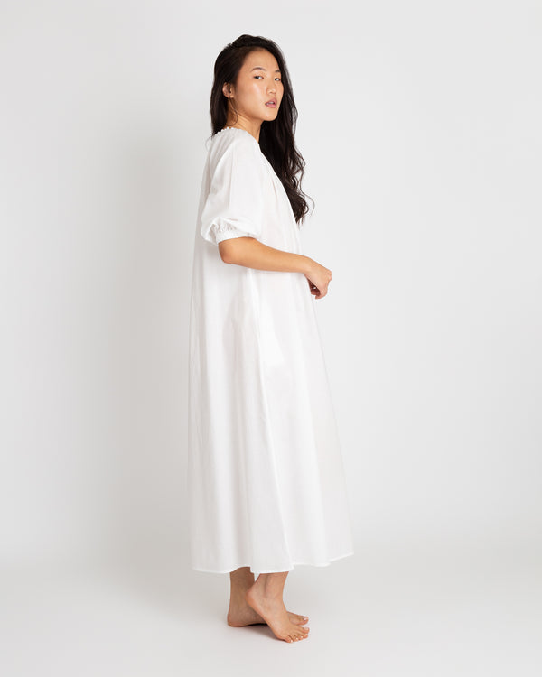 Sid Mashburn Lucy Nightdress In White Cotton Lawn