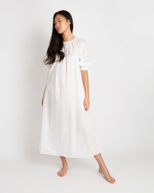 Sid Mashburn Lucy Nightdress In White Cotton Lawn