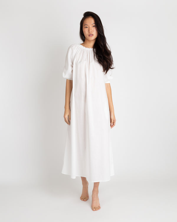 sid mashburn Lucy Nightdress in White Cotton Lawn