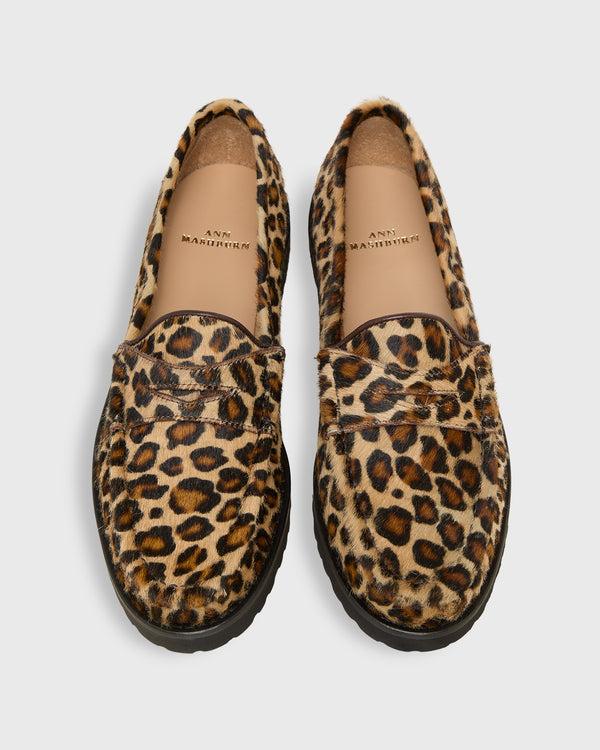 Sid Mashburn Lug Sole Loafer In Leopard Pony