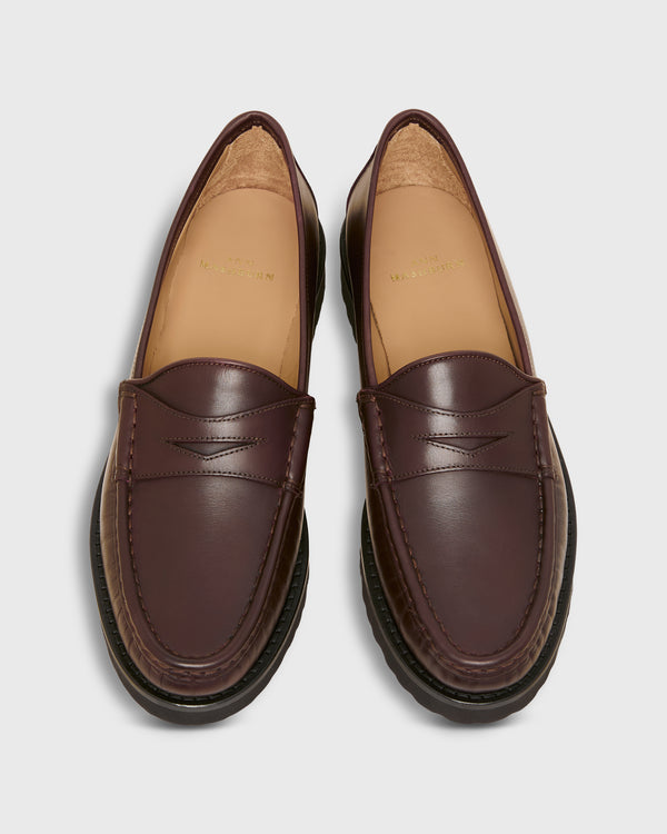 Sid Mashburn Lug Sole Loafer In Oxblood Leather