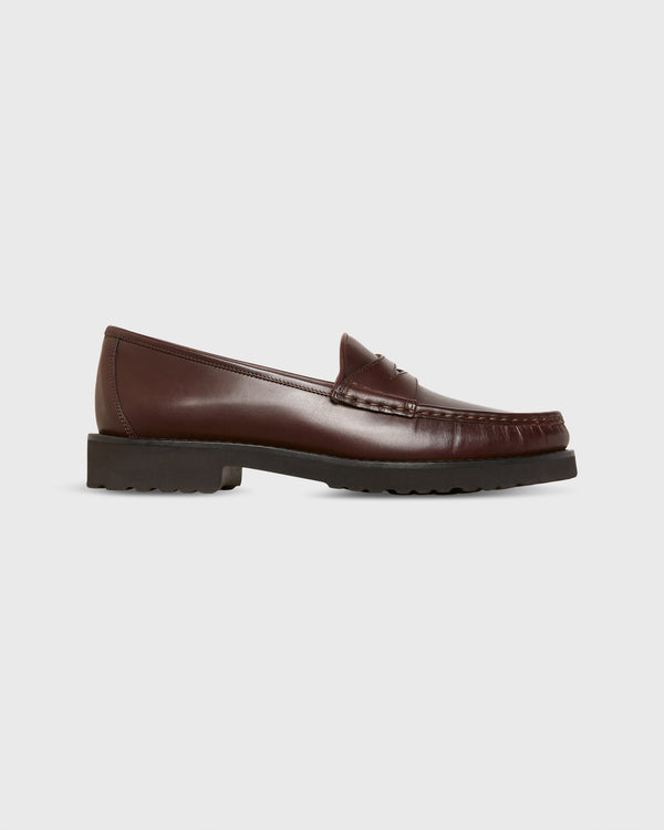 sid mashburn Lug Sole Loafer in Oxblood Leather