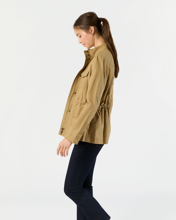 Sid Mashburn M65 Jacket In Khaki Dry Waxed Poplin
