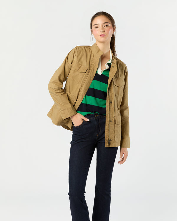 sid mashburn M65 Jacket in Khaki Dry Waxed Poplin