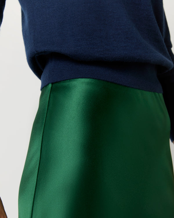 Sid Mashburn Mare Skirt In Forest Silk Charmeuse