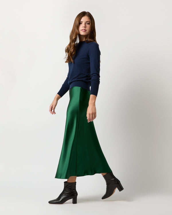 Sid Mashburn Mare Skirt In Forest Silk Charmeuse