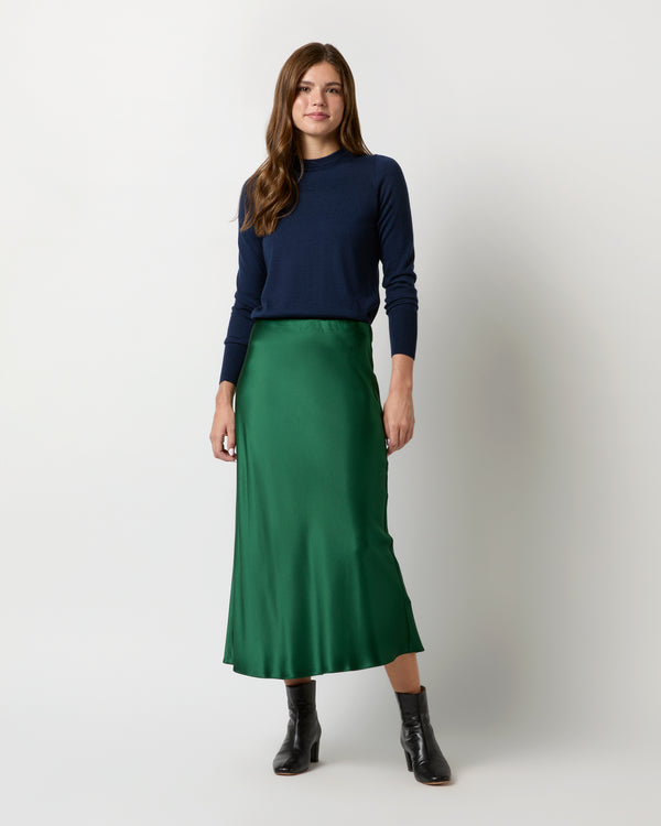 sid mashburn Mare Skirt in Forest Silk Charmeuse
