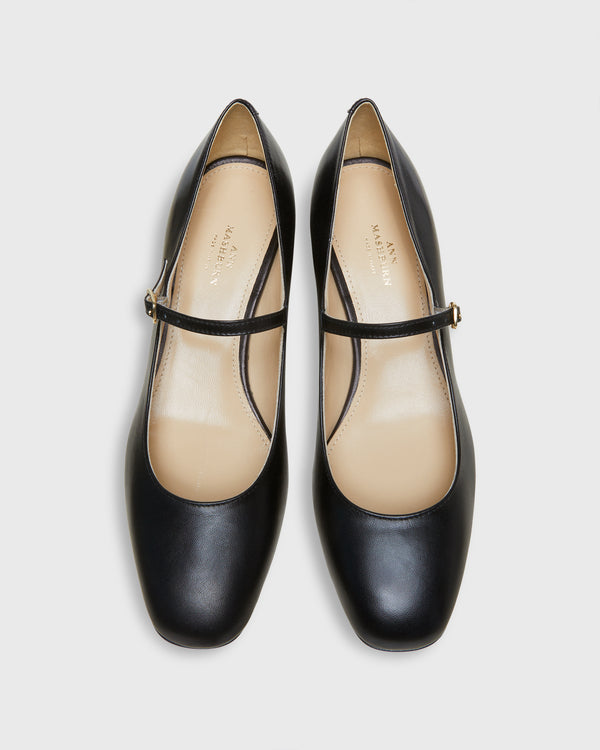 Sid Mashburn Mary Jane Pump In Black Leather
