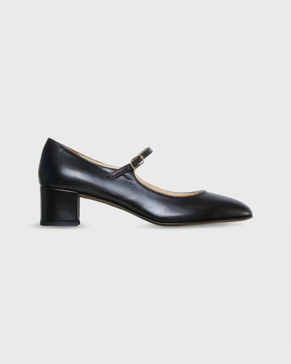 sid mashburn Mary Jane Pump in Black Leather