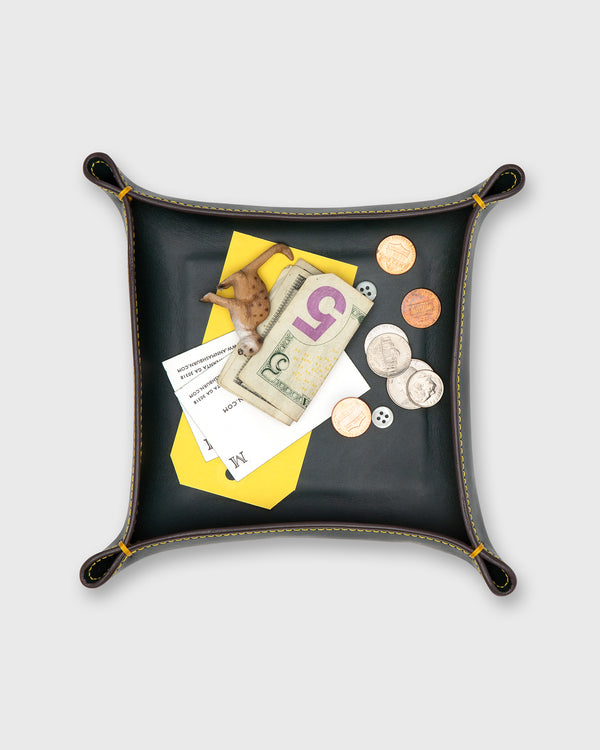 Sid Mashburn Medium Tray In Bottle Green Leather