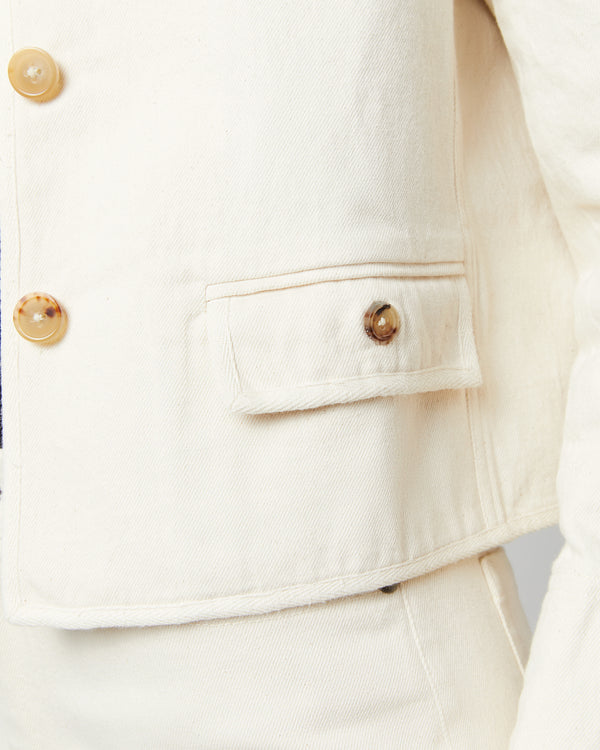 Sid Mashburn Meg Jacket In Natural Stretch Denim