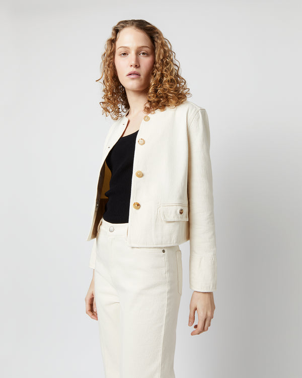 sid mashburn Meg Jacket in Natural Stretch Denim