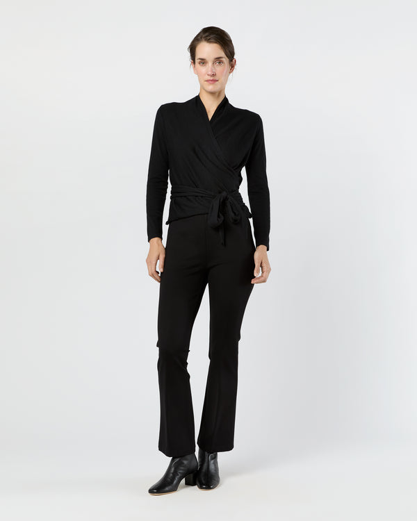 Sid Mashburn Mika Wrap Sweater In Black Cashmere