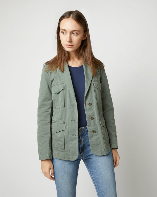 Sid Mashburn Military Jacket In Army Green