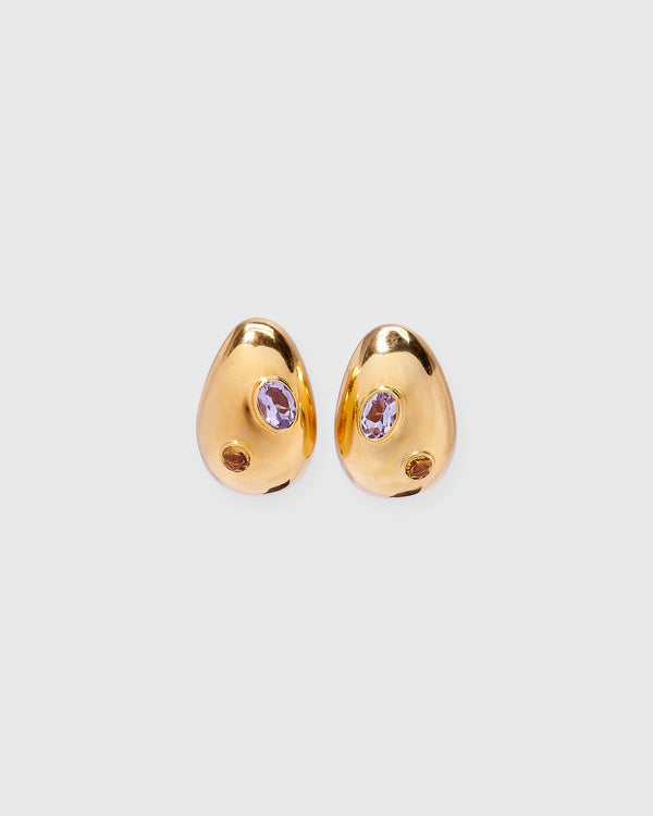 sid mashburn Mini Arp Earrings in Studded Gold