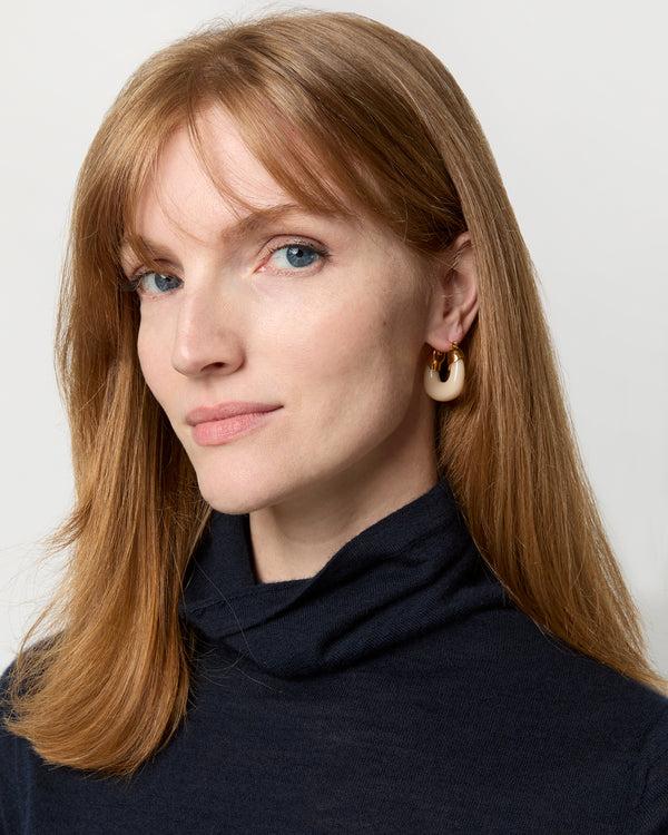 Sid Mashburn Mini Organic Hoop Earrings In Dove