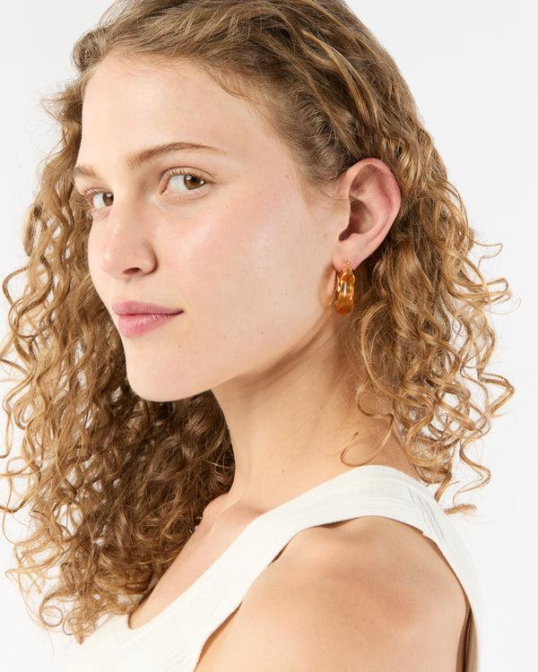Sid Mashburn Mini Organic Hoop Earrings In Honey
