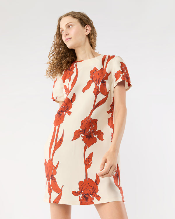 Sid Mashburn Mini Swing Dress In Iris Silk Twill