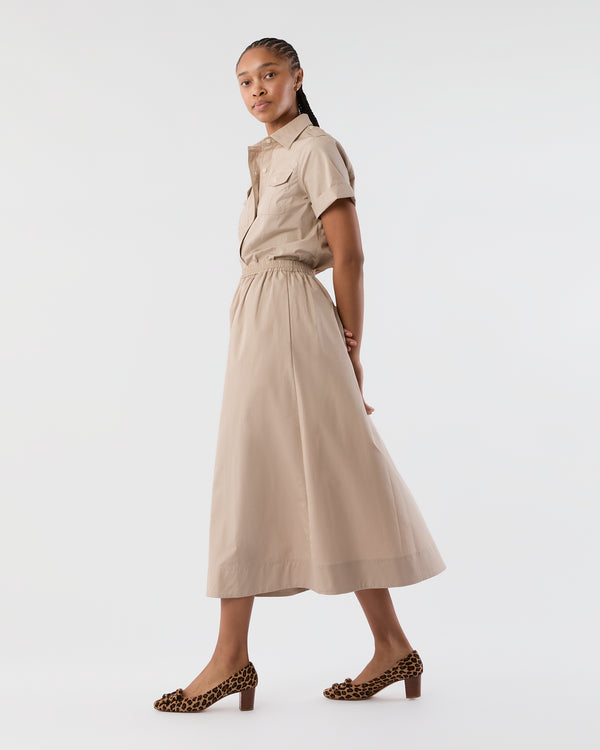 Sid Mashburn Miranda Skirt In Stone Poplin