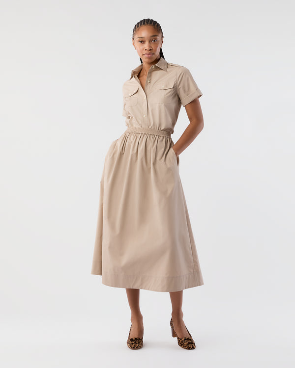 sid mashburn Miranda Skirt in Stone Poplin