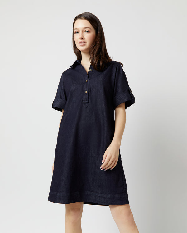 Sid Mashburn Molly Dress In Indigo Stretch Denim