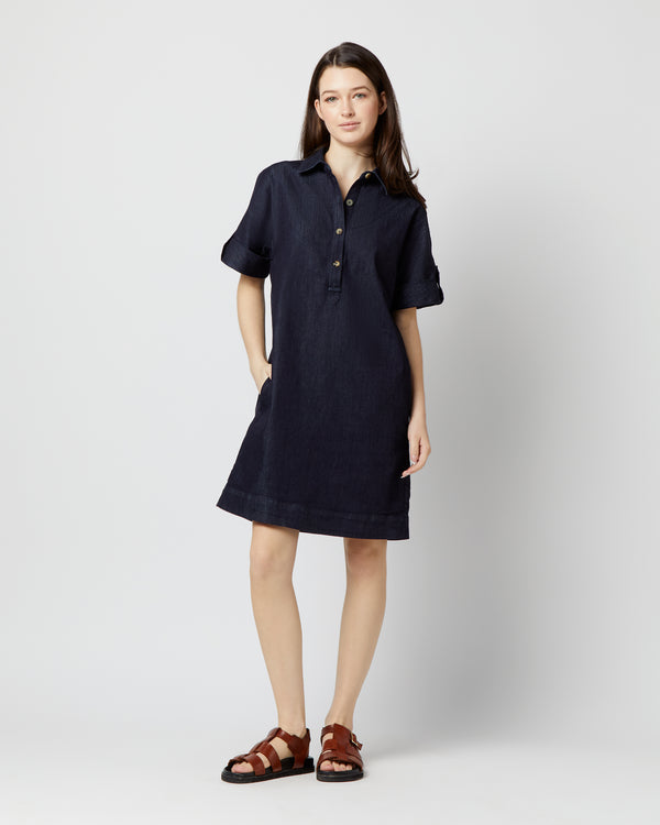 sid mashburn Molly Dress in Indigo Stretch Denim