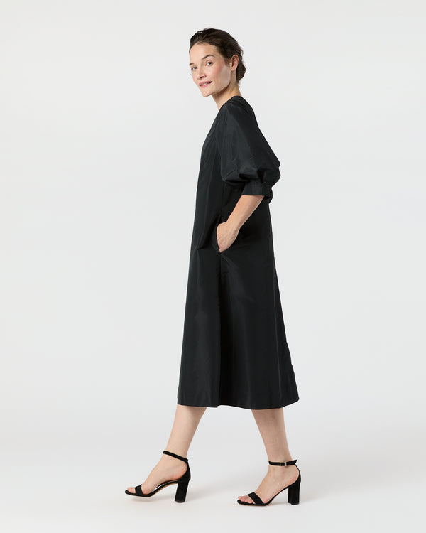 Sid Mashburn Ophelia Dress In Black Taffeta