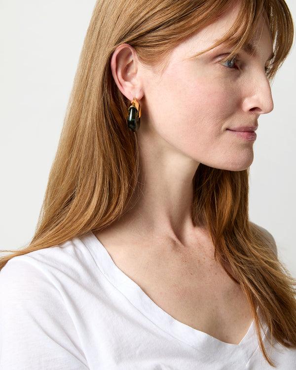 Sid Mashburn Organic Hoop Earrings In Forest