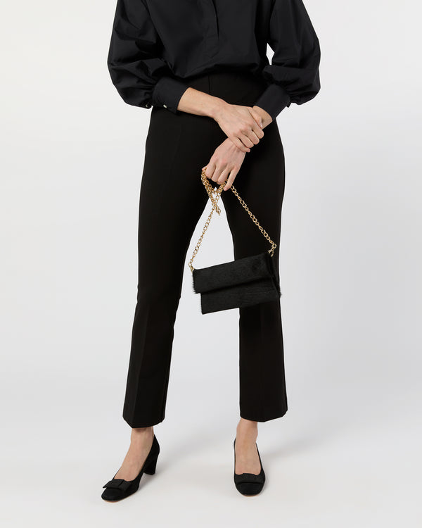 Sid Mashburn Paige Clutch In Black Calf Hair