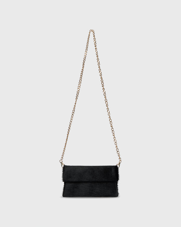 sid mashburn Paige Clutch in Black Calf Hair