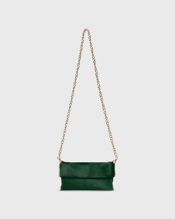 sid mashburn Paige Clutch in Green Calf Hair