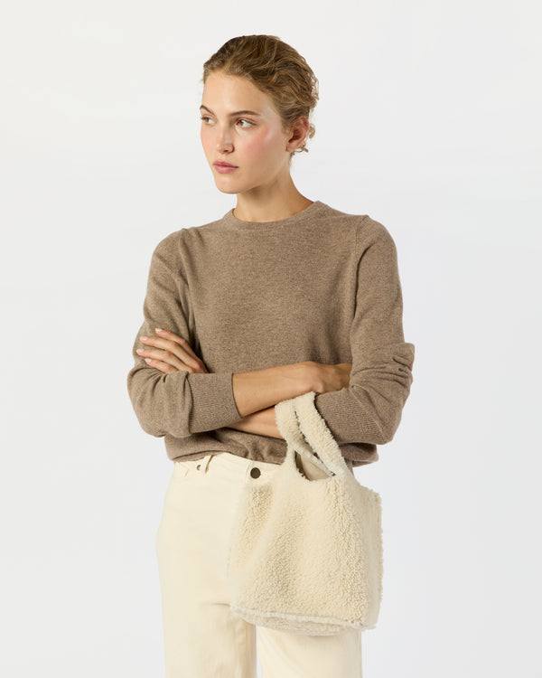 Sid Mashburn Paola Bucket Bag In Natural Shearling