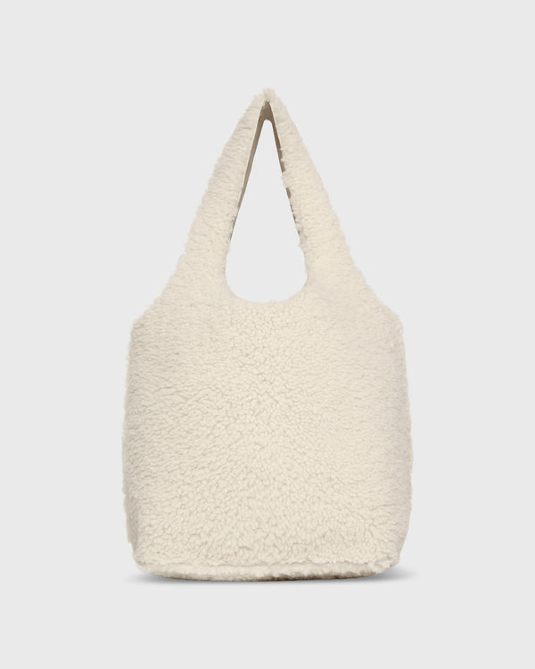 Sid Mashburn Paola Bucket Bag In Natural Shearling