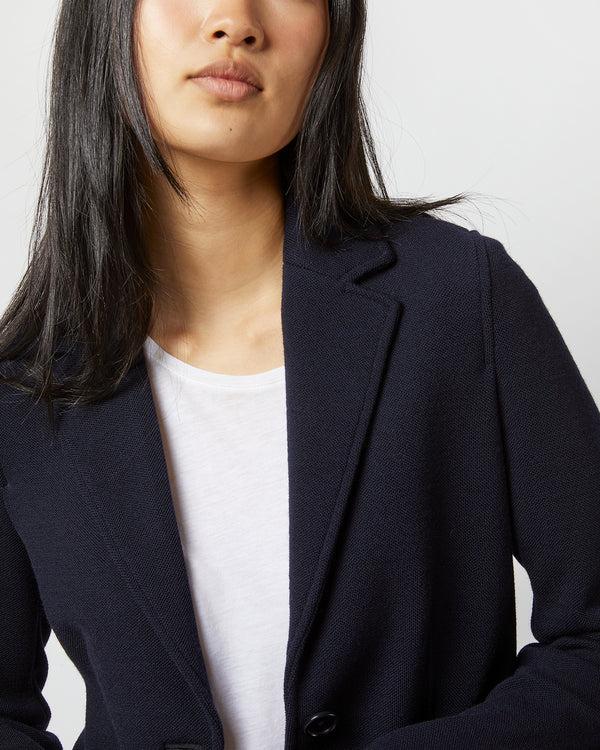 Sid Mashburn Parker Jacket In Navy Wool Pique Knit