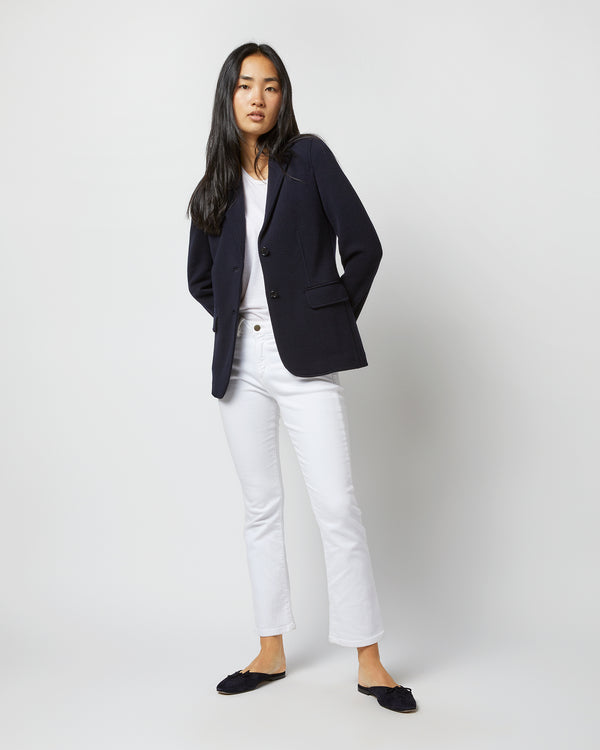 Sid Mashburn Parker Jacket In Navy Wool Pique Knit