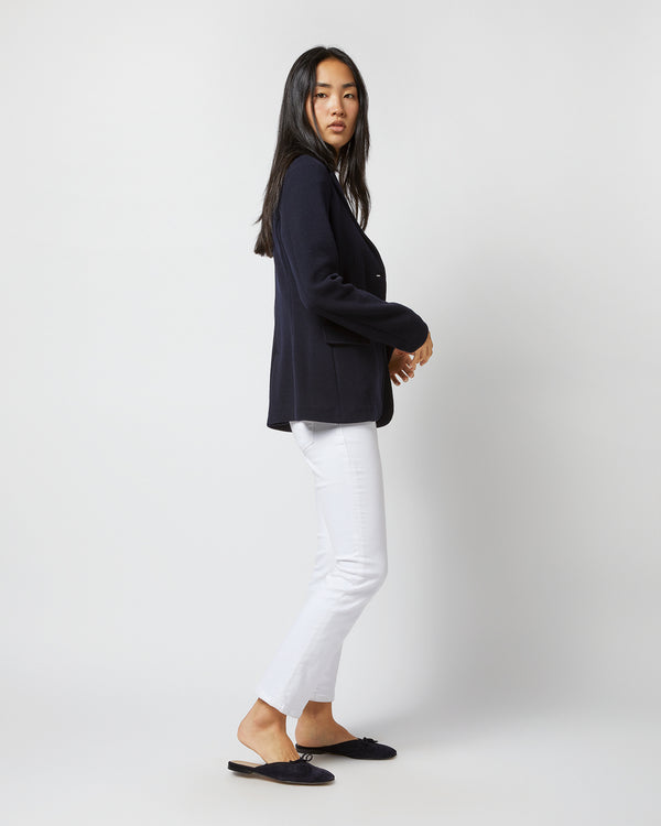 Sid Mashburn Parker Jacket In Navy Wool Pique Knit