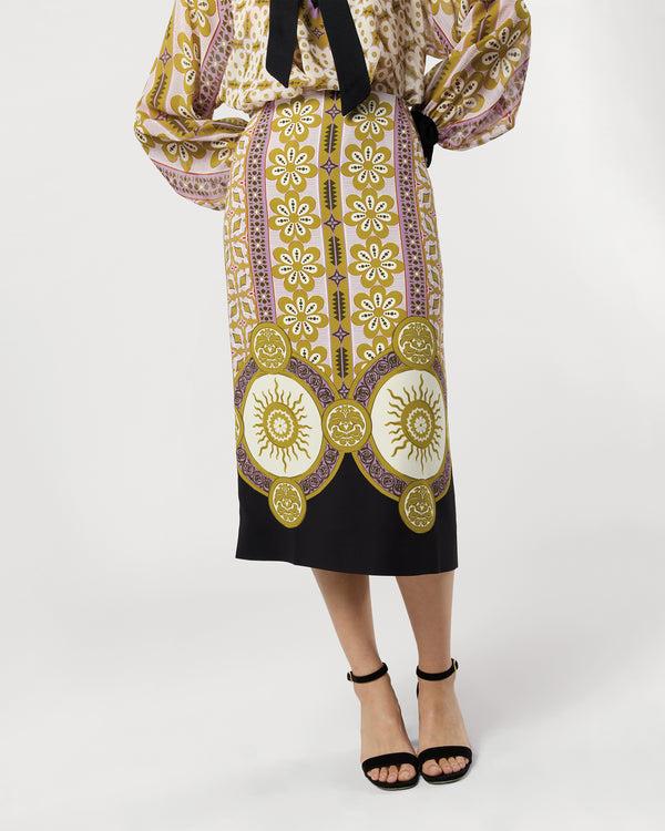 Sid Mashburn Pencil Skirt In Pagoda Satin