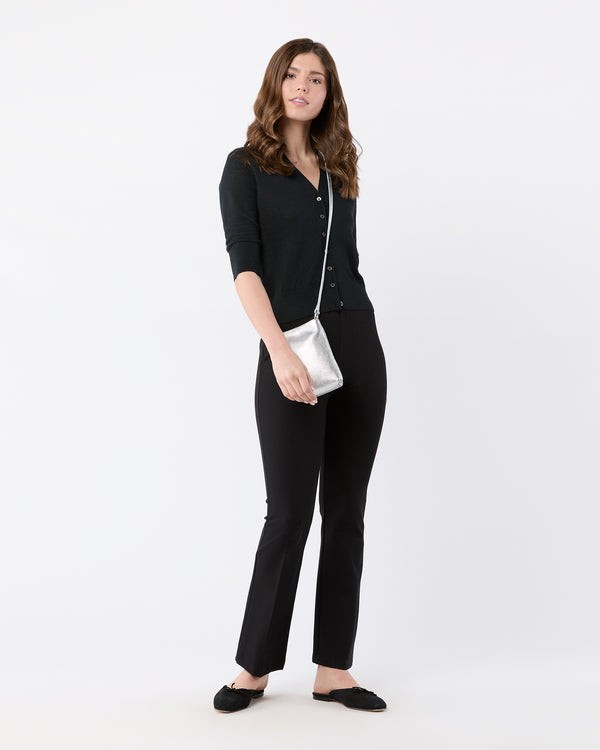 Sid Mashburn Polly Crossbody Bag In Silver Leather