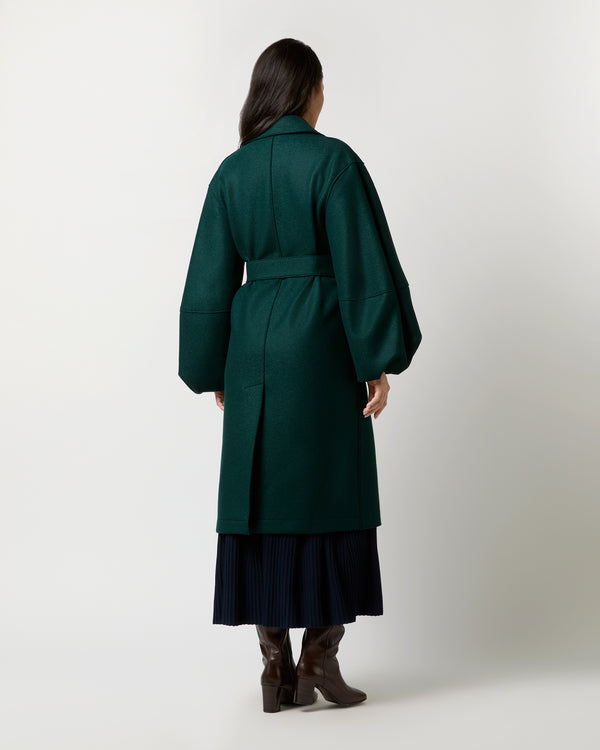 Sid Mashburn Puff Sleeves Coat In Bottle Green