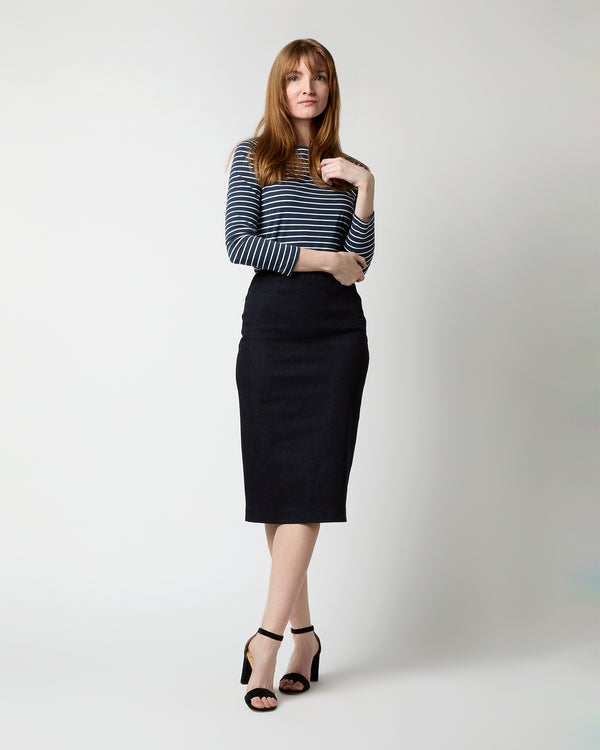 sid mashburn Pull-On Skirt in Indigo Stretch Denim