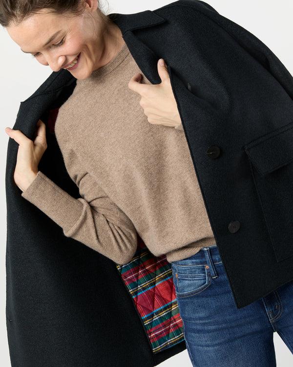 Sid Mashburn Raglan Jacket In Dark Blue