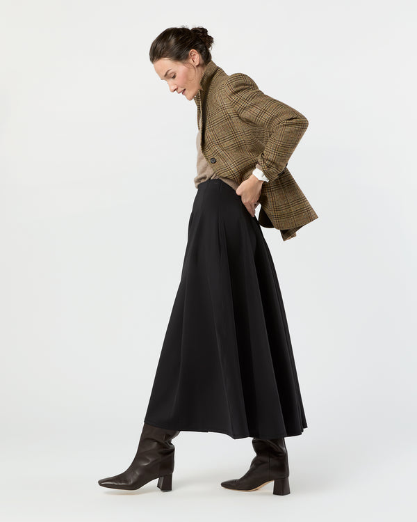 Sid Mashburn Rea High Waist Midi Skirt In Noir