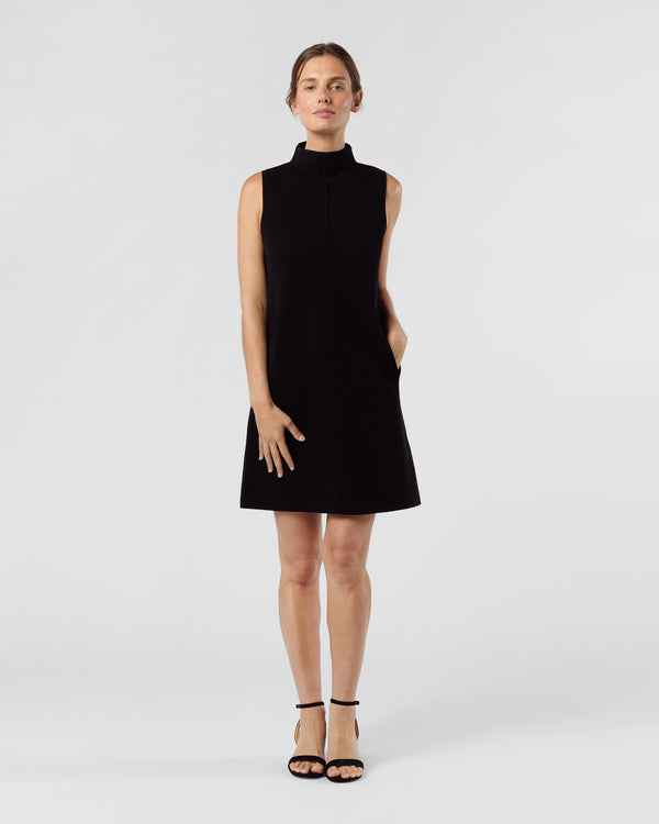 sid mashburn Rebel Dress in Black Cotton/Silk