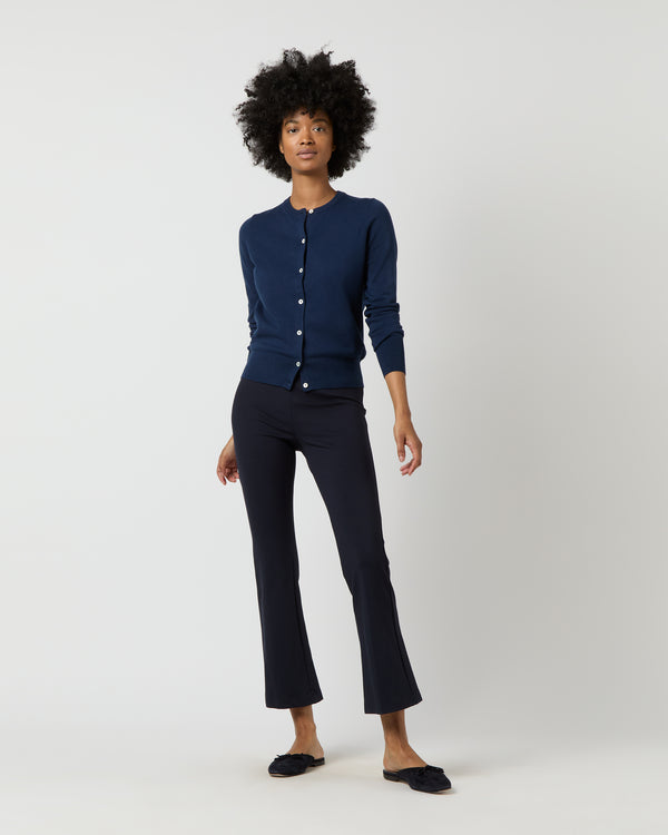 Sid Mashburn Rosie Cardigan In Navy Cotton/Silk