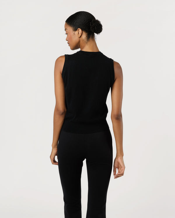 Sid Mashburn Rosie Shell In Black Cotton/Silk