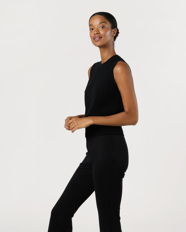 Sid Mashburn Rosie Shell In Black Cotton/Silk