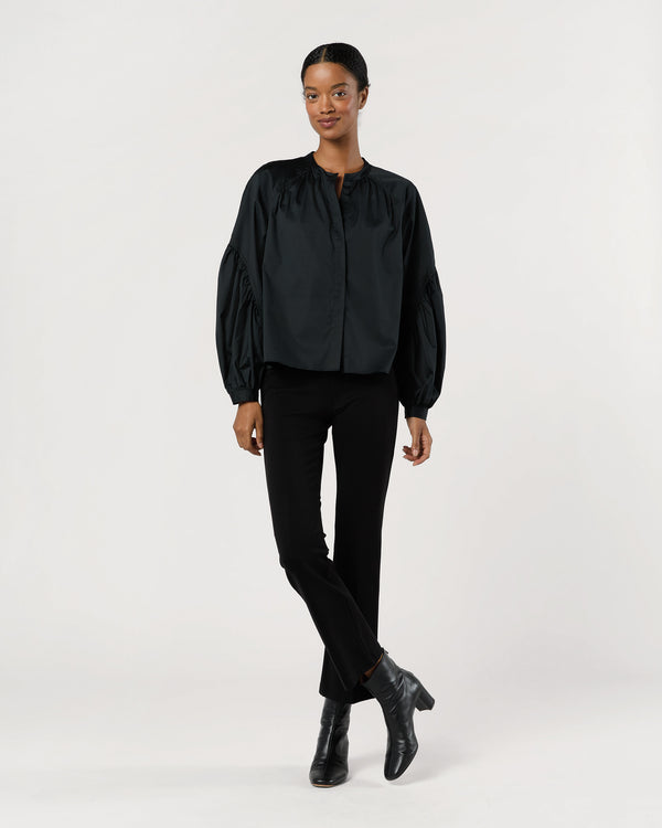 Sid Mashburn Rowena Long Sleeve Blouse In Noir