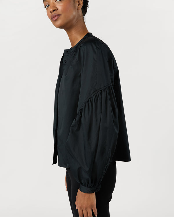 Sid Mashburn Rowena Long Sleeve Blouse In Noir