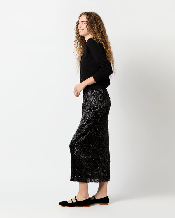 Sid Mashburn Ruby Skirt In Black Beaded Mesh